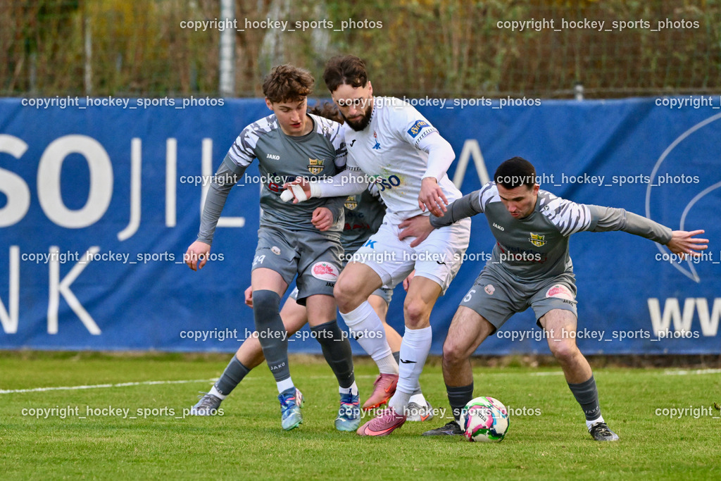 SAK vs. ASKÖ Köttmannsdorf | #29 Sebastian Salbrechter ASKÖ Köttmannsdorf, #24 Jovan Koprivica SAK, #5 Matteo Juvan ASKÖ Köttmannsdorf, SAK vs. ASKÖ Köttmannsdorf, SAK vs. ASKÖ Köttmannsdorf am 02.04.2026 in Klagenfurt (Sportpark Welzenegg), Austria, (Photo by Bernd Stefan)