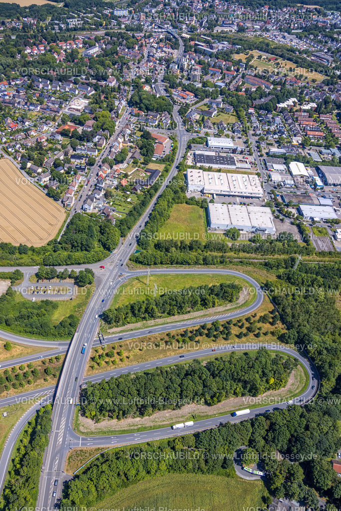Castrop-Rauxel220706093 | Luftbild, Anschlussstelle Dreieck Dortmund-Bodelschwingh am Autobahnkreuz Castrop-Rauxel-Ost, Oestrich, Dortmund, Ruhrgebiet, Nordrhein-Westfalen, Deutschland