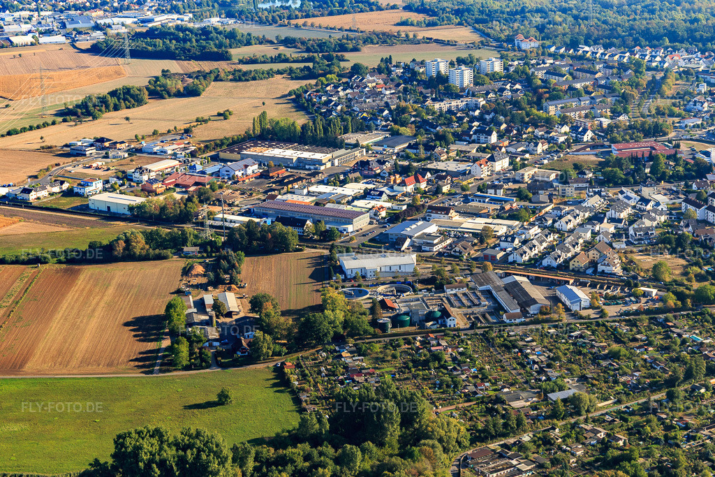 Luftbild: Industriegebiet mit Timo Grimm e. K. und derseiler in Seligenstadt im Bundesland Hessen in Deutschland. Foto: IMG_111014.jpg vom 08.09.2018 durch Werner Riehm/FLY-FOTO.dederseiler.de - Hof & Garten