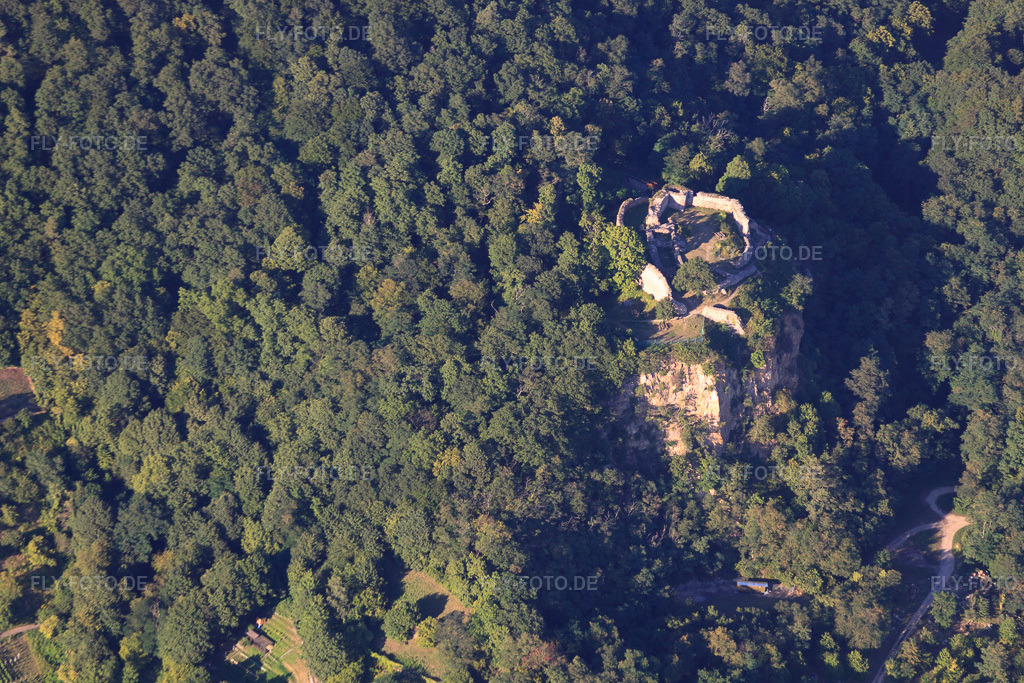 Luftbild: Ruine Schauenburg in Dossenheim im Bundesland Baden-Württemberg in Deutschland. Foto: IMG_51942.jpg vom 18.08.2012 durch Werner Riehm/FLY-FOTO.deAuflösung des Originals: 4752 x 3168 pxHEIMATVEREIN-DOSSENHEIM.DE