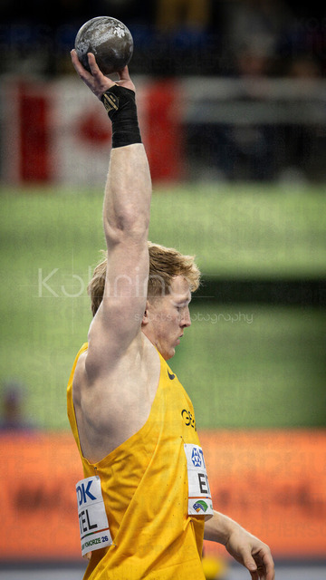 World Athletics Indoor Championships Kujawy Pomorze 26, 20.03.2026 | TORUN, POLAND - MARCH 20:  Manuel EITEL (GER) competes in the men's shot put of the heptathlon during the World Athletics Indoor Championships Kujawy Pomorze 26 on day 1 / session 1 at Kujawsko-Pomorska Arena Torun on March 20, 2026 in Torun, Poland. 