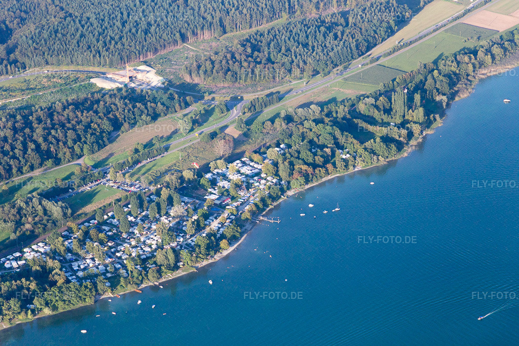 Luftbild: Reichenau, Camping Willam im Ortsteil Niederzell in Reichenau im Bundesland Baden-Württemberg in Deutschland. Foto: IMG_094354.jpg vom 27.08.2016 durch Werner Riehm/FLY-FOTO.de