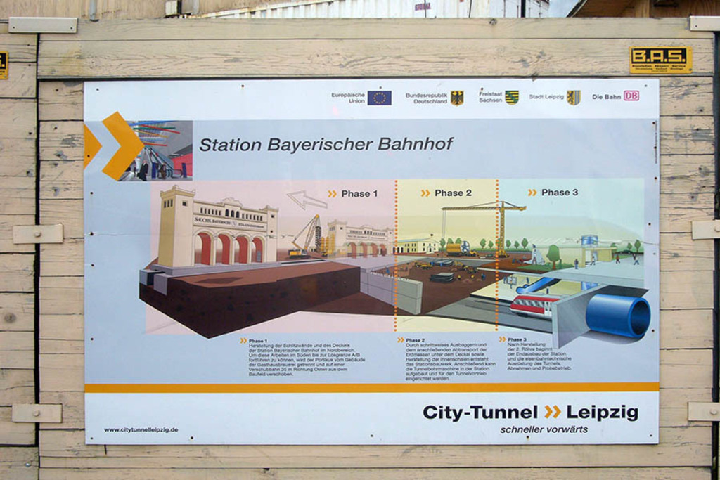 Bildlexikon Leipzig - Bayerischer Bahnhof - Baustelle City Tunnel 2008 | Das Team hinter BILDLEXIKON LEIPZIG bündelt historische wie aktuelle Informationen über die Stadt Leipzig in Text und Bild auf einer Plattform und stellt diese der interessierten Öffentlichkeit zur Verfügung.