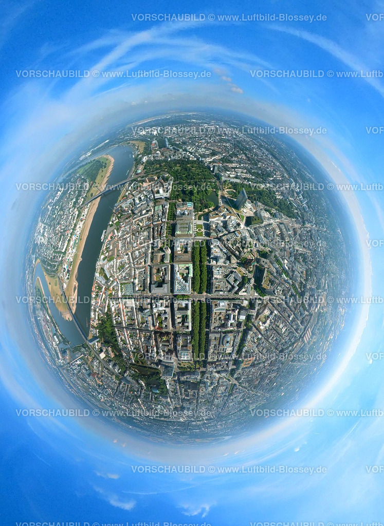 Duesseldorf20220712_10 | Luftbild, Innenstadt, Baumallee der Düsseldorfer KÖ, Stadtmitte, Düsseldorf, Rheinland, Nordrhein-Westfalen, Deutschland 