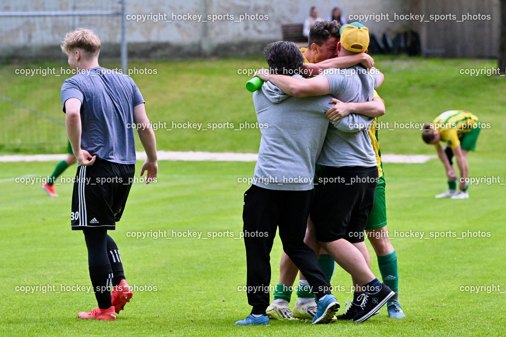 WSG Radenthein vs. St. Michael ob Bleiburg | #20 Mario Patrick Tarmann WSG Radenthein, Jubel WSG Radenthein, Relegations Feier, WSG Radenthein vs. St. Michael ob Bleiburg, WSG Radenthein vs. St. Michael ob Bleiburg  am 15.06.2024 in Radenthein (Sportplatz Radenthein), Austria, (Photo by Bernd Stefan)
