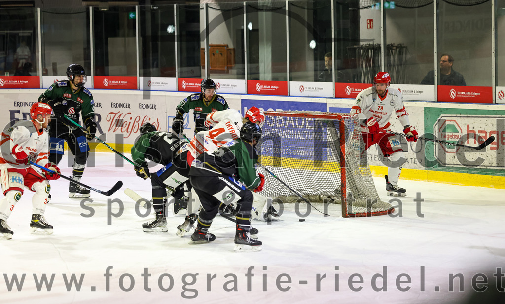 2022-11-13_025_TSV_Erding_gegen_TEV_Miesbach | Erding, Deutschland, 13.11.2022:
Eishockey, Bayernliga 2022 / 2023, 13. Spieltag, TSV Erding gegen TEV Miesbach, Endergebnis: 

Mark Waldhausen (Erding Gladiators, #27), Alexander Thyroff (TEV Miesbach, #44), Torwart Christoph Schedlbauer (Erding Gladiators, #31), Florian Feuerreiter (TEV Miesbach, #79)

Foto: Christian Riedel / fotografie-riedel.net