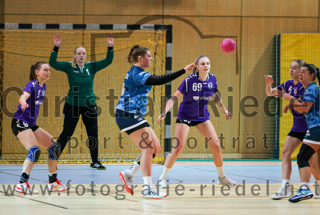 2023-01-21_032_SpVgg_Altenerding_gegen_TSV_Karlsfeld | Erding, Deutschland, 21.01.2023:
Handball, Bezirksoberliga Frauen Altbayern 2022 / 2023, 8. Spieltag, SpVgg Altenerding gegen TSV Karlsfeld, Endergebnis: 28:24

Julia Kranich (SpVgg Altenerding, #9), Torfrau Hanna Obermair (SpVgg Altenerding, #1), Janine Klapproth (TSV Eintracht Karlsfeld, #24), Selina Becker (SpVgg Altenerding, #69), Marlene Mittermeier (SpVgg Altenerding, #6)

Foto: Christian Riedel / fotografie-riedel.net