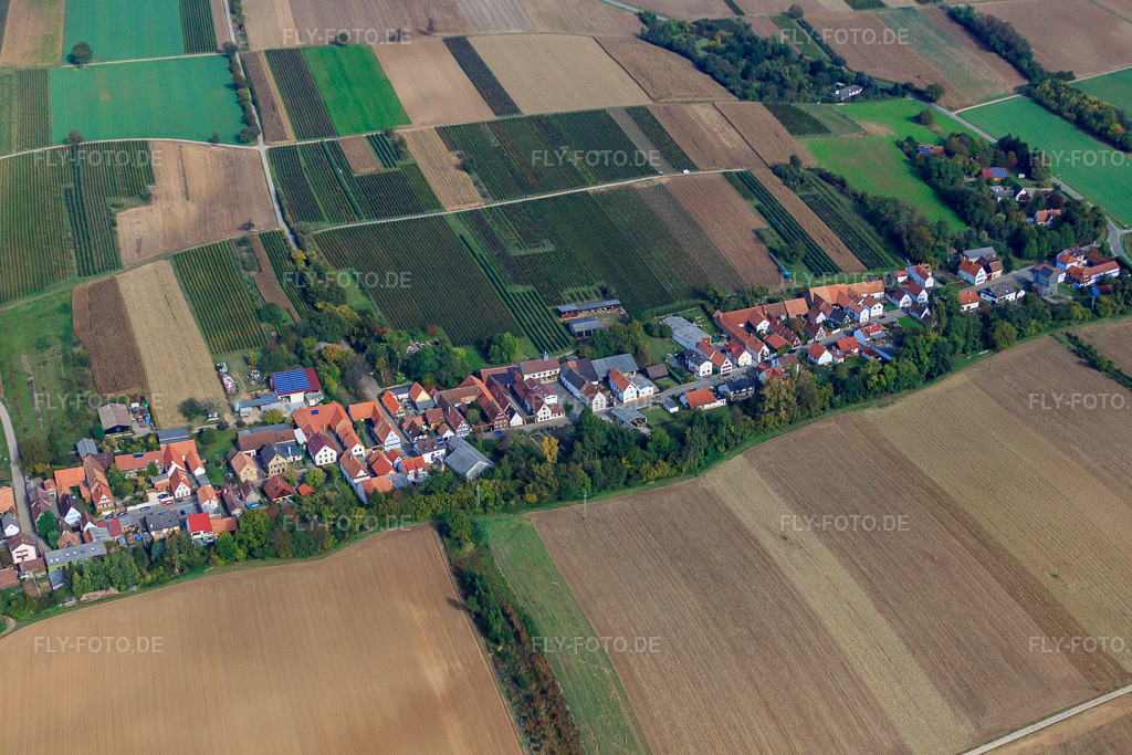 Luftbild: Dorfansicht von Südwesten in Vollmersweiler im Bundesland Rheinland-Pfalz in Deutschland. Foto: IMG_22514.jpg vom 15.10.2009 durch Werner Riehm/FLY-FOTO.de