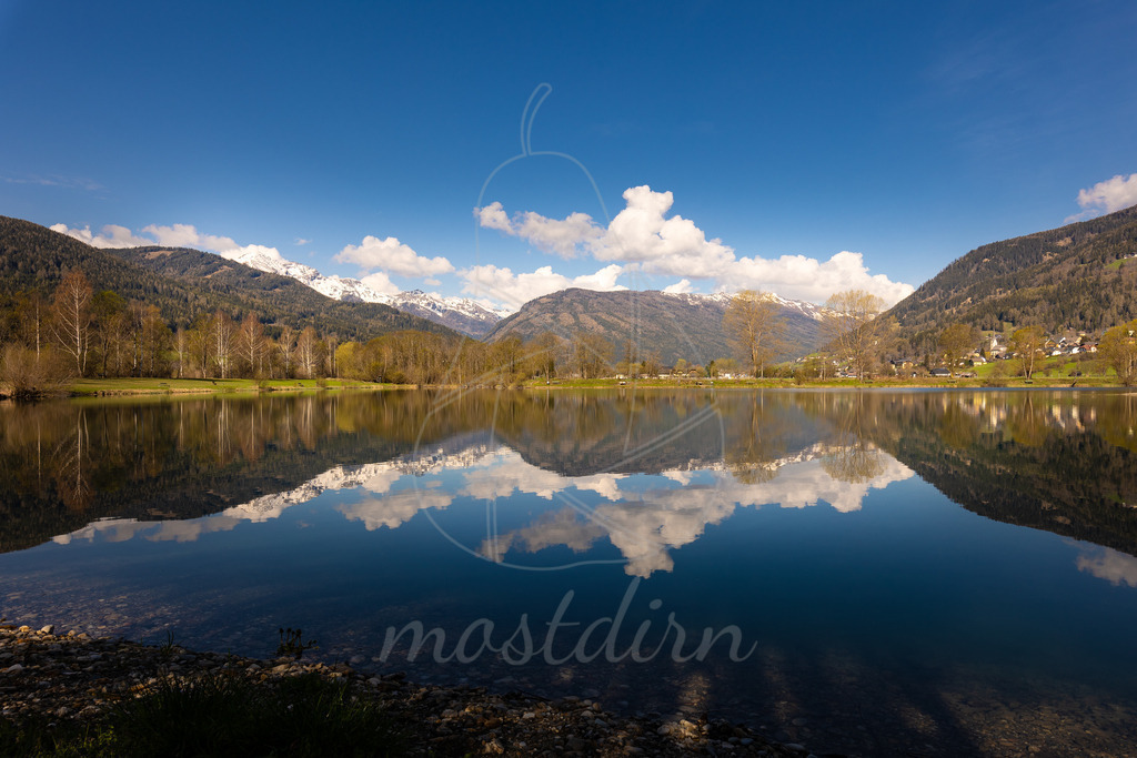 Spiegelung am Agrarteich | Bei Veröffentlichung des Bildes ist eine Namensnennung wie folgt erforderlich: 
Foto: Mostdirn Irmgard Wieser - Realisiert mit Pictrs.com