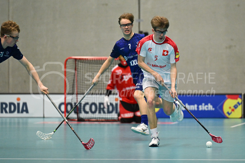 Switzerland U19 vs Finland U19 - 3. February 2024 | Switzerland U19 vs Finland U19
U19 Men International Matches in Switzerland
GoEasy Arena, Siggenthal Station
Switzerland forward #5 Severin Schmid.
Credit: Markus Aeschimann | <a href="https://www.markus-aeschimann.ch">Sportfotografie Markus Aeschimann</a> | <a href="https://www.instagram.com/sportfotografie.aeschimann">@sportfotografie.aeschimann</a> - Realisiert mit Pictrs.com