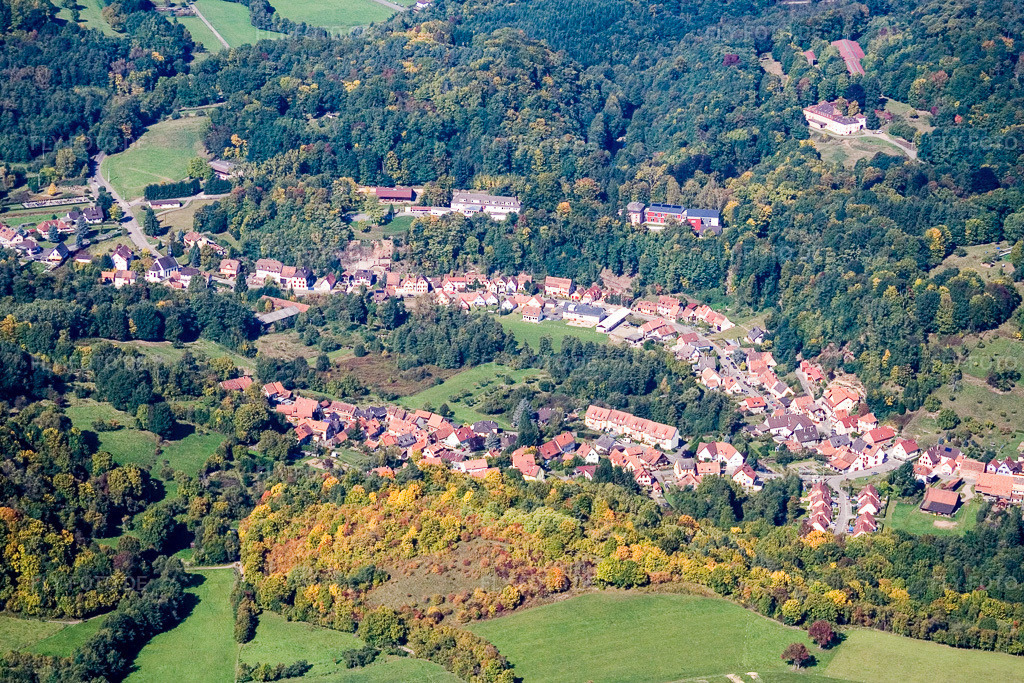 Luftbild: Ortsansicht in Rott im Bundesland Bas-Rhin in Frankreich. Foto: IMG_13618.jpg vom 28.09.2008 durch Werner Riehm/FLY-FOTO.de