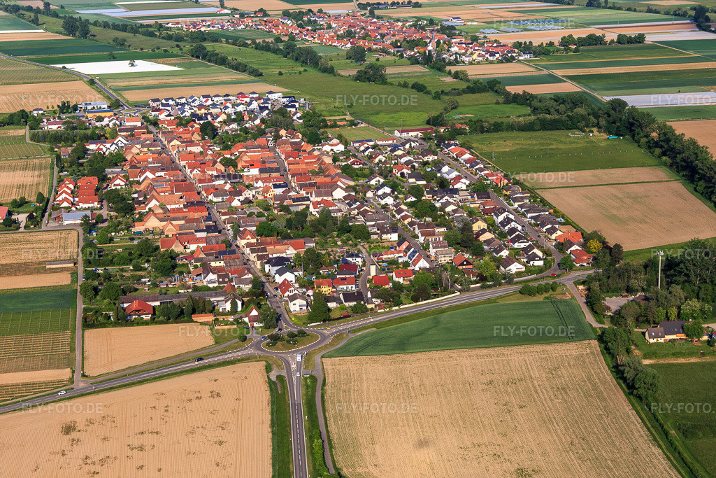 Luftbild: Ortsansicht von Westen in Altdorf im Bundesland Rheinland-Pfalz in Deutschland. Foto: IMG_126983.jpg vom 02.06.2021 durch Werner Riehm/FLY-FOTO.de