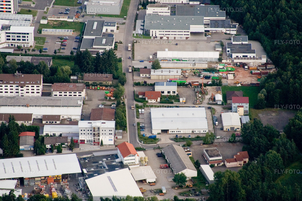 Luftbild: Ittersbach, Industriegebiet im Ortsteil Im Stockmädle in Karlsbad im Bundesland Baden-Württemberg in Deutschland. Foto: IMG_12467.jpg vom 05.08.2008 durch Werner Riehm/FLY-FOTO.de
