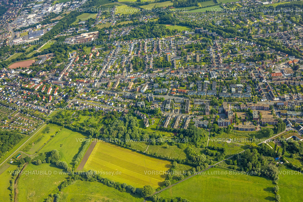 Hamm220601612 | Luftbild, Wohnsiedlung zwischen Großer Sandweg und Nordenstiftsweg, Lippeaue, Urbaner Garten Kornmersch, Bockum-Hövel, Hamm, Ruhrgebiet, Nordrhein-Westfalen, Deutschland