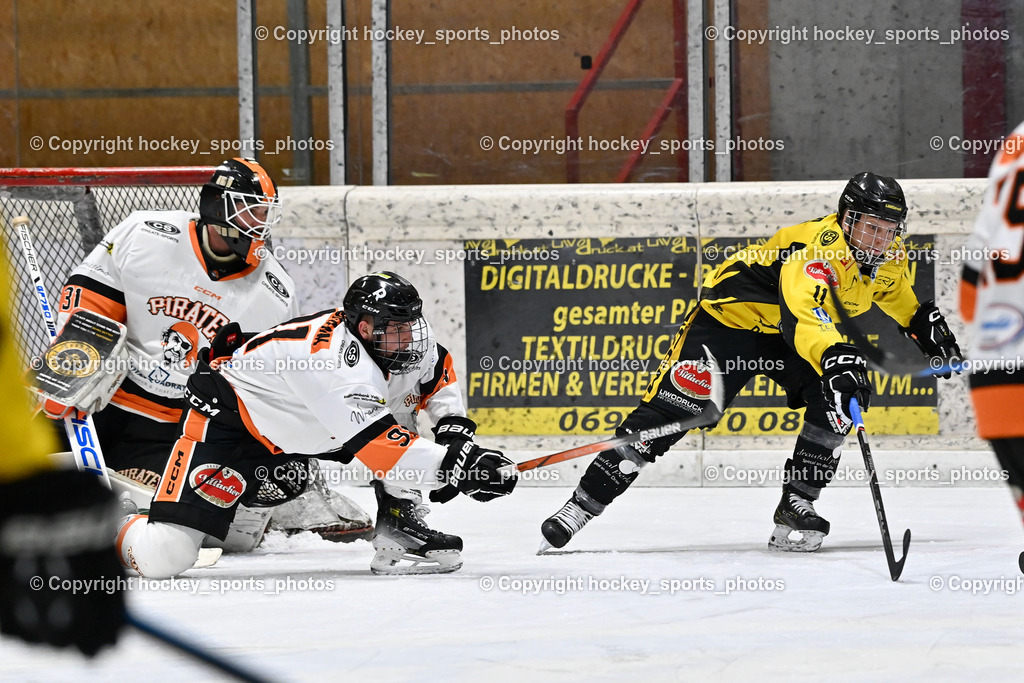 EC Spittal Hornets vs. USC Piraten Velden 7.2.2024 | #31 Schmarl Markus, #91 Bergmann Jonathan, #11 Kucher Florian