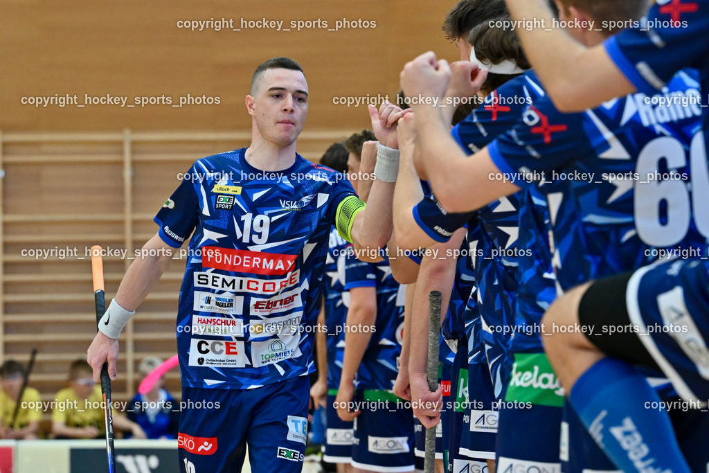 VSV Unihockey vs. KAC Floorball | #19 Philipp Seiser VSV Unihockey, VSV Unihockey vs. KAC Floorball, VSV Unihockey vs. KAC Floorball am 12.04.2025 in Villach (Ballspielhalle St. Martin), Austria, (Photo by Bernd Stefan)