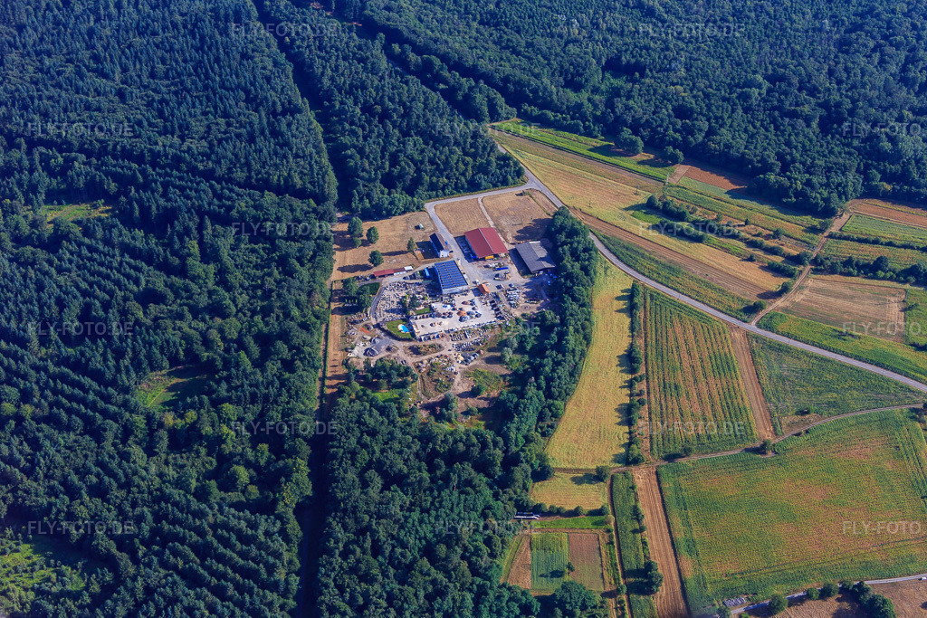 Luftbild: Palatinum Landschafts u. Gartendesign in Hagenbach im Bundesland Rheinland-Pfalz in Deutschland. Foto: IMG_084045.jpg vom 26.07.2015 durch Werner Riehm/FLY-FOTO.dePalatinum