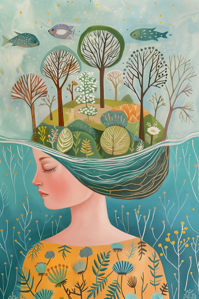 2406040 - Mother Earth | Moderne Wandbilder auf Leinwand, Acylglas, Alu-Dibond oder als Poster. Tauchen Sie ein in die Welt KI-generierter Kunstwerke - entdecken Sie hochwertige Kunstdrucke unserer Gemälde, Illustrationen und fotorealistischen Motive.