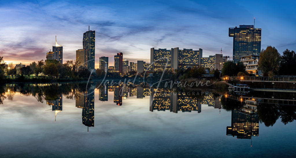 Donaucity | Die Donaucity nach Sonnenuntergang