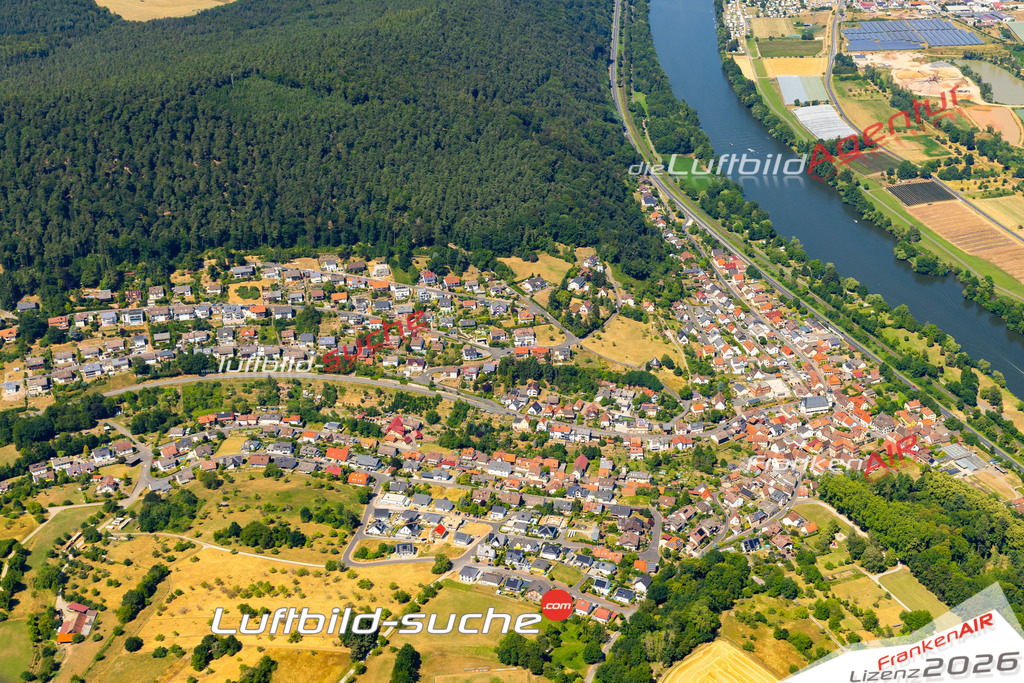 Das Luftbild zeigt :  Laudenbach - Die Luftaufnahme wurde 2023 vom UL-Flugzeug aus erstellt ( keine Drohne ) - Hochauflösende Luftaufnahme - Für grossformatige Ausdrucke geeignet. Die Geschenkidee !Mit Lizenz und Bildrechte bestellbar