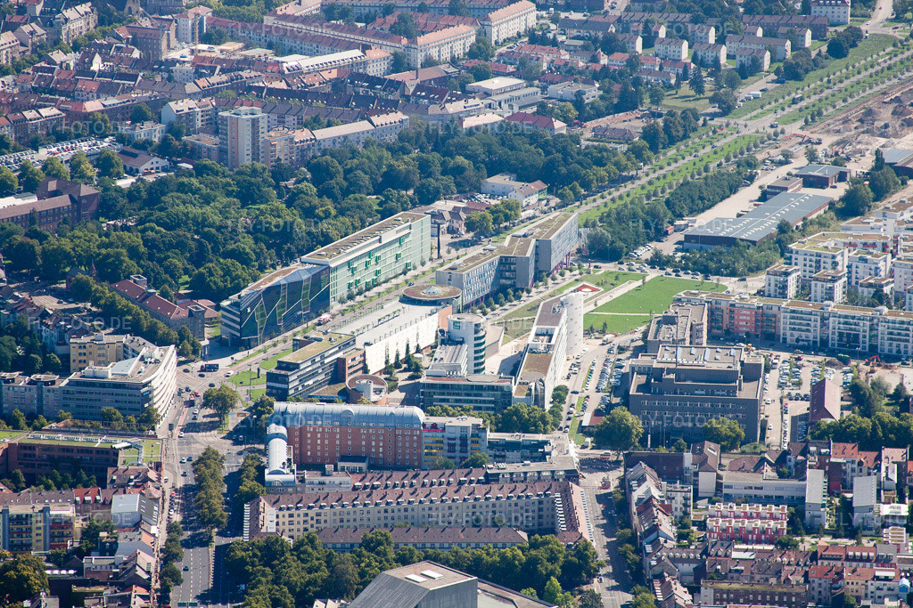 Luftbild: Kriegsstraße Ost im Ortsteil Südstadt in Karlsruhe im Bundesland Baden-Württemberg in Deutschland. Foto: IMG_32117.jpg vom 20.08.2010 durch Werner Riehm/FLY-FOTO.de