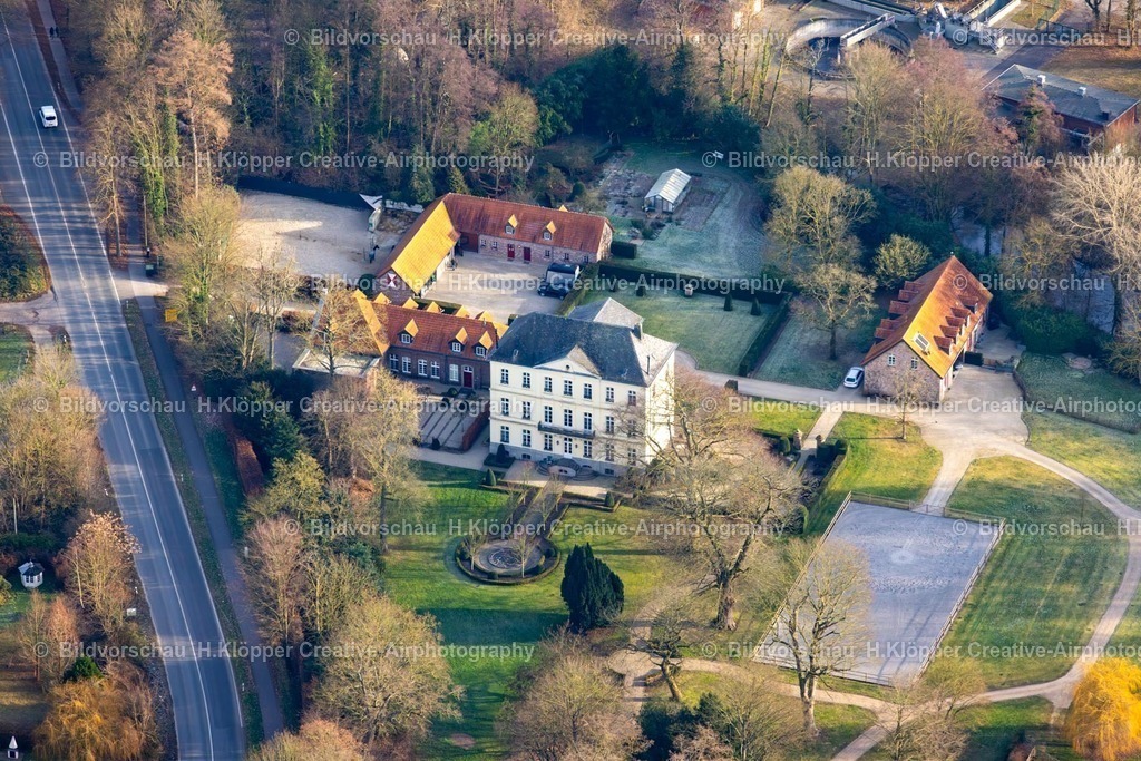 Luftbild Rheurdt-8380 | Luftbildfotografie Palais des Schloss " Schloss Leyenburg " und See Kleiner Parsick in Rheurdt im Bundesland Nordrhein-Westfalen, Deutschland. - Realisiert mit Pictrs.com