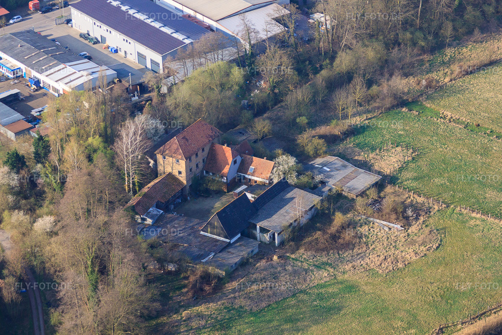 Luftbild: Bartelsmühle im Ortsteil Minderslachen in Kandel im Bundesland Rheinland-Pfalz in Deutschland. Foto: IMG_49351.jpg vom 28.03.2012 durch Werner Riehm/FLY-FOTO.de
