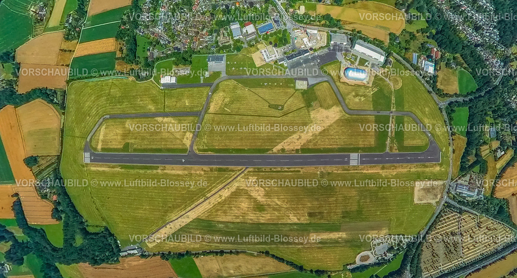 Essen230790010FlughafenEssenMuelheimklein | Luftbild, Flughafen Essen/Mülheim, Startbahn und Landebahn, Zeppelinhalle, Erdkugel, Fisheye Aufnahme, Fischaugen Aufnahme, 360 Grad Aufnahme, tiny world, Holthausen - Südost, Mülheim an der Ruhr, Ruhrgebiet, Nordrhein-Westfalen, Deutschland