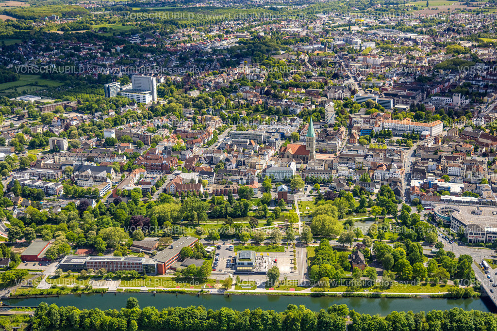 Hamm250500457R-Cafe Kopie | Luftbild, R-Cafe an der Adenauerallee, Datteln-Hamm-Kanal, Dachbegrünung, Hamm , Ruhrgebiet, Nordrhein-Westfalen, Deutschland