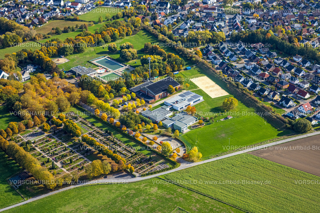 Hamm221003164 | Luftbild, Franz-Voß-Halle, HSC 08 Hammer SportClub 2008, Sport-Kita Grashüpfer, Herbstfarben, Rhynern, Hamm, Ruhrgebiet, Nordrhein-Westfalen, Deutschland