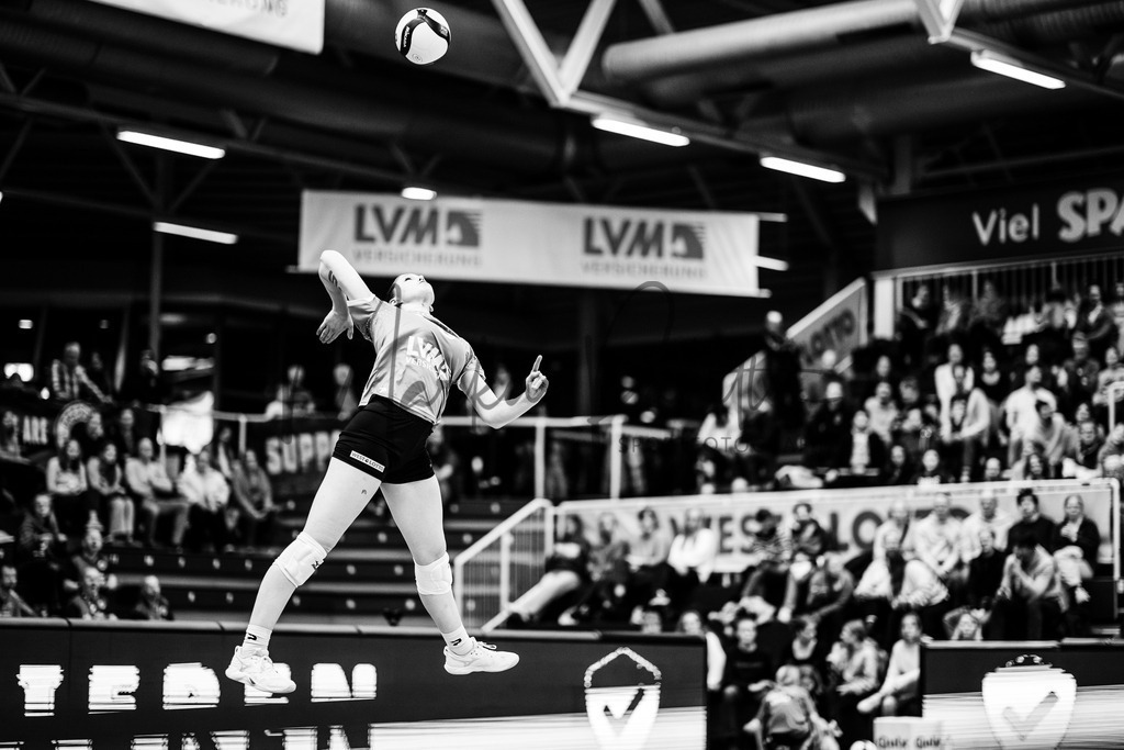 Volleyball, 1. Bundesliga Frauen, Hauptrunde, 8. Spieltag, Saison 2025/2026: USC Münster - Dresdner SC | 1. Bundesliga Frauen, Hauptrunde, 8. Spieltag, Saison 2025/2026, USC Münster empfängt Dresdner SC in der Sporthalle Berg Fidel in Münster. Foto: sportfotografie.ms | Markus Paletta - Realisiert mit Pictrs.com
