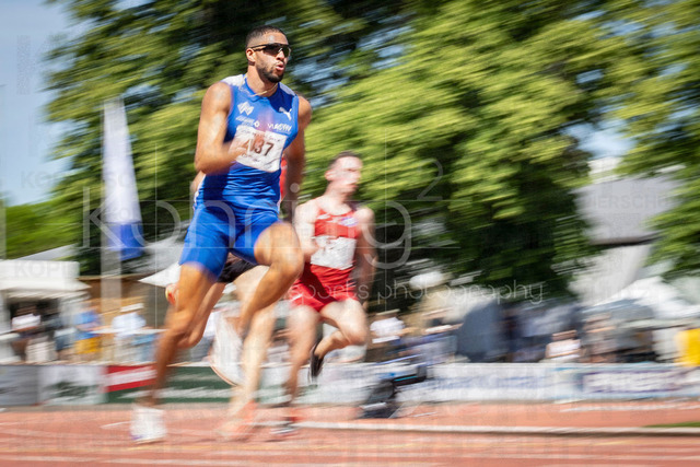 B&amp;S Kurpfalz Gala; Weinheim, 23.05.2026 | WEINHEIM, GERMANY - MAY 24: Kevin Ugo (GER/TV Wattenscheid 01) over 200m during the B&amp;S Kurpfalz Gala am 23.05.2026 at the  Sepp-Herberger-Stadium in Weinheim (Baden-Wuerttemberg / Germany).