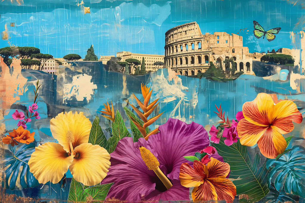2405006 - Roma Flora II | Moderne Wandbilder auf Leinwand, Acylglas, Alu-Dibond oder als Poster. Tauchen Sie ein in die Welt KI-generierter Kunstwerke - entdecken Sie hochwertige Kunstdrucke unserer Gemälde, Illustrationen und fotorealistischen Motive.