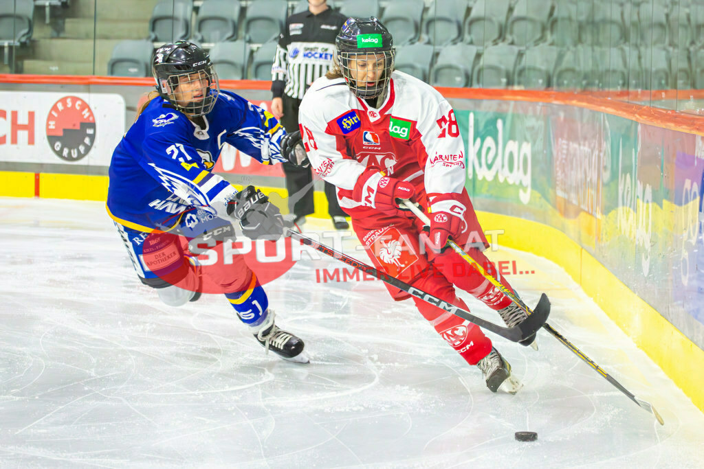 Eishockey DEBL 2023/24 | Eishockey DEBL 2023/24, KAC Frauen - Villach Lady Hawks am 27.09.2023 in Klagenfurt (Heidi Horten Arena), Austria, (Photo by Ernst Krawagner sport-fan.at) - Realisiert mit Pictrs.com