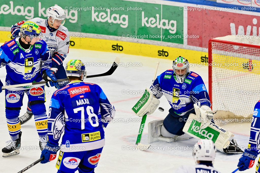 EC IDM WÄRMEPUMPEN VSV vs. HYDRO FEHERVAR AV 19 | #78 MAXA Felix EC VSV, #77 LINDNER Philipp EC VSV, #1 LAMOUREUX JEAN PHILIPPE EC VSV, #13 Nemeth Kristof HYDRO FEHERVAR, EC IDM WÄRMEPUMPEN VSV vs. HYDRO FEHERVAR AV 19, EC IDM WÄRMEPUMPEN VSV vs. HYDRO FEHERVAR AV 19 am 20.11.2024 in Villach (Stadthalle Villach), Austria, (Photo by Bernd Stefan)