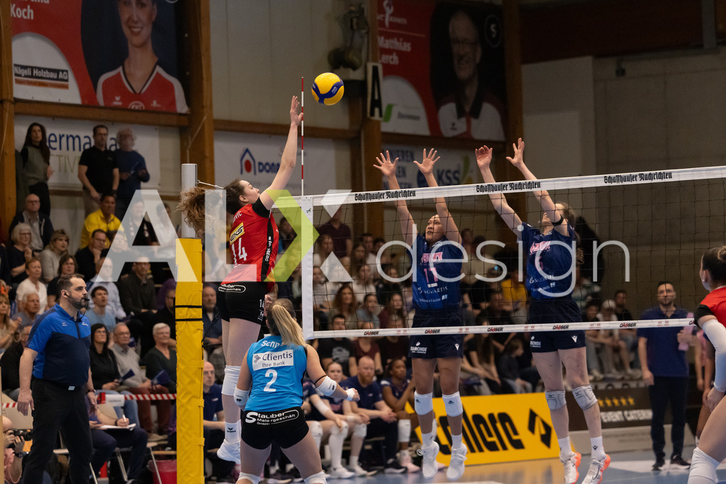 Volleyball I Frauen I Saison 2025-2026 I Volleyball NLA | Women I 1/2 Finals I  VC Kanti Schaffhausen - Sm'Aesch Pfeffingen I 22.03.2026 | 14 Josipa Marković (HR) (VC Kanti Schaffhausen) – Aussen - Realisiert mit Pictrs.com