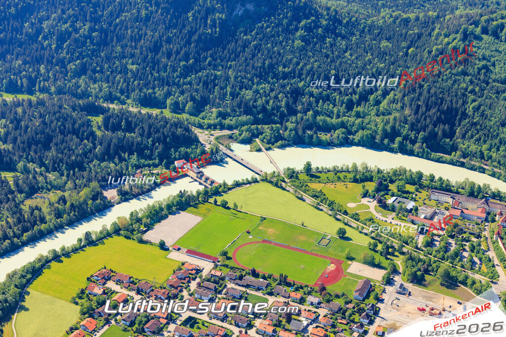Luftbild von Lech Fuessen - Luftaufnahme wurde 2015 von https://frankenair.de mittels Flugzeug (keine Drohne) erstellt - die Geschenkidee