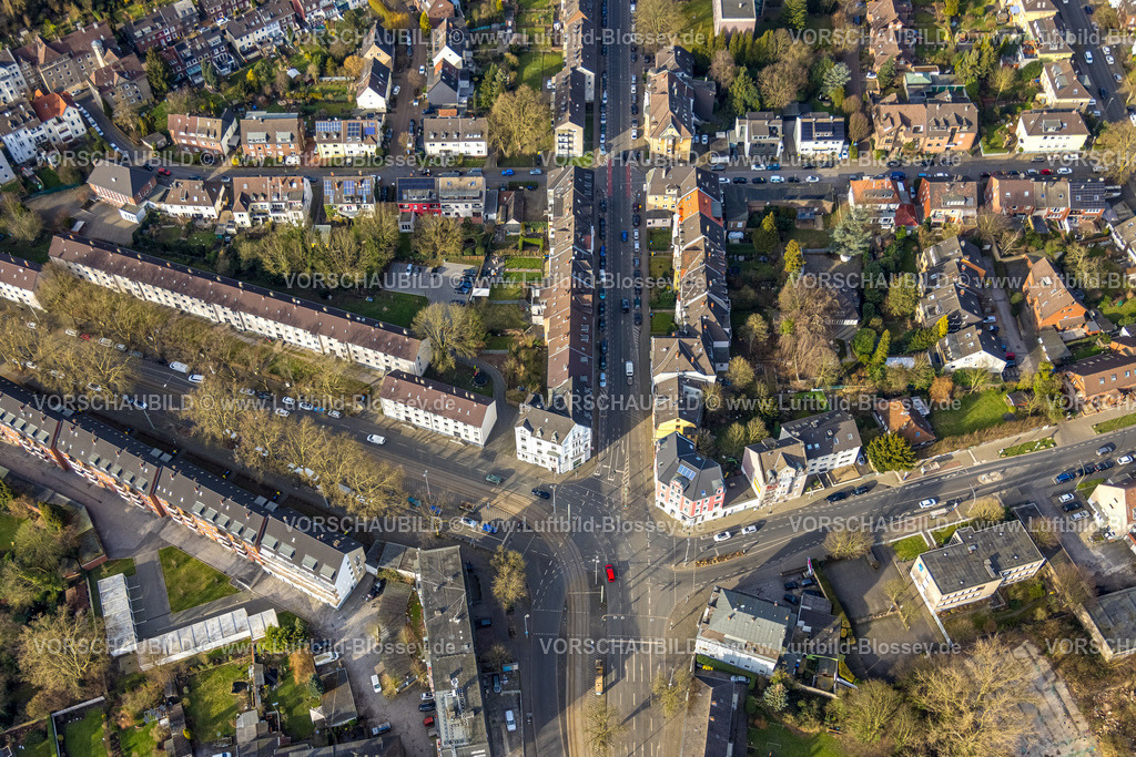 Gelsenkirchen250203054Sued | Luftbild, Wohngebiet Kreuzung Bochumer Straße und Ückendorfer Straße, Ückendorf, Gelsenkirchen, Ruhrgebiet, Nordrhein-Westfalen, Deutschland