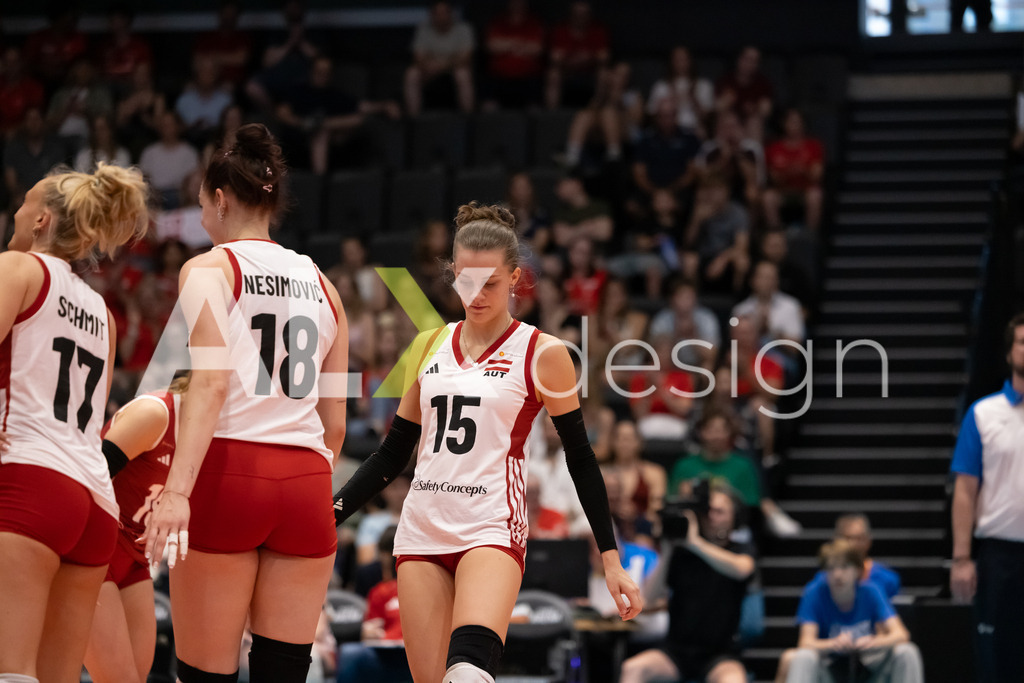 Austria v Switzerland - CEV European League Women | KRIENS, SWITZERLAND - JUNE 14: MARIE KRISTIN BRUCKNER of Austria during the CEV European League match between Austria and Switzerland at Pilatus Arena on June 14, 2026 in Kriens, Switzerland. - Realisiert mit Pictrs.com