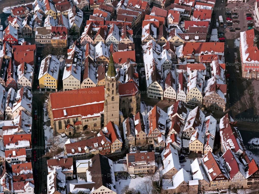 2506013 | Evangelische Stadtkirche, Altstadt Schorndorf, Winteraufnahme