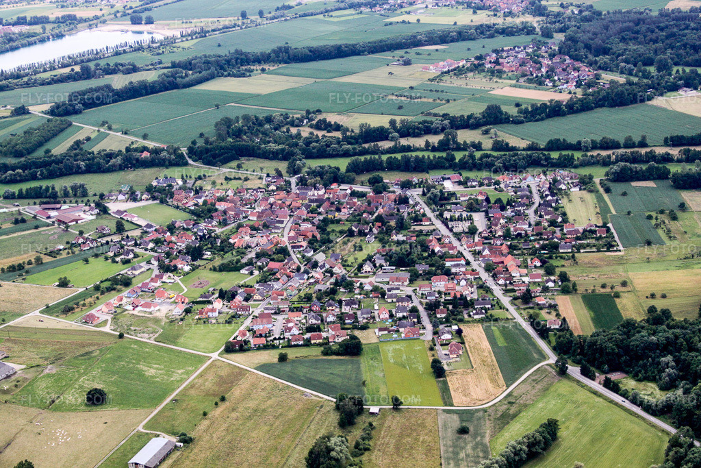 Aerial view: View of the town in Forstfeld in the state Bas-Rhin, France.Photo: IMG_19075.jpg taken on 06/20/2009 by Werner Riehm/FLY-FOTO.comResolution of the original: 4752 x 3168 px