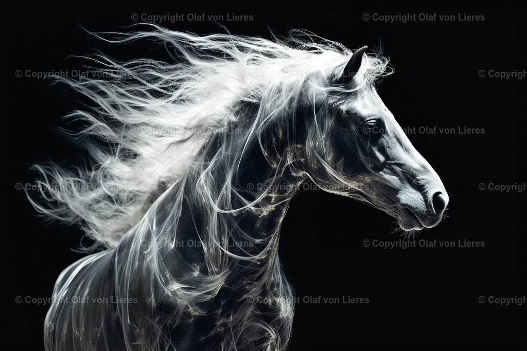 Pferd mit wilder Mähne | Pferde künstlerisch dargestellt