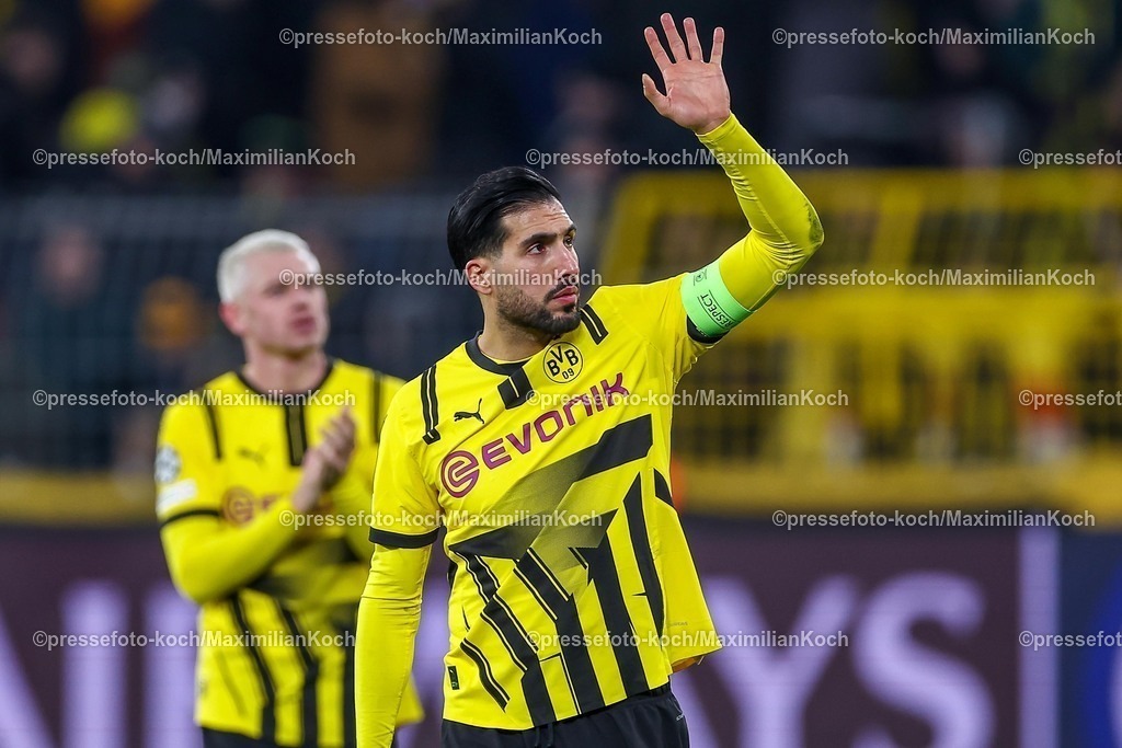 UCL1902250101066 | 19.02.2025, Fußball, UEFA Champions League, Borussia Dortmund - Sporting Lissabon, Signal Iduna Park, Knockout phase play-offs, Saison 2024 2025: Emre Can (BVB #23)