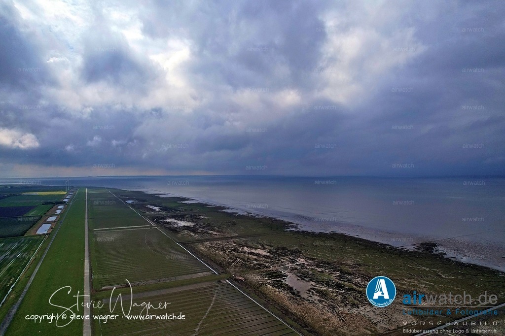 Luftbild Friedrich-Wilhelm-Luebke-Koog | Luftbild: Friedrich-Wilhelm-Luebke-Koog - 360Grad - Rundumblick - Position: Klanxbueller Weg