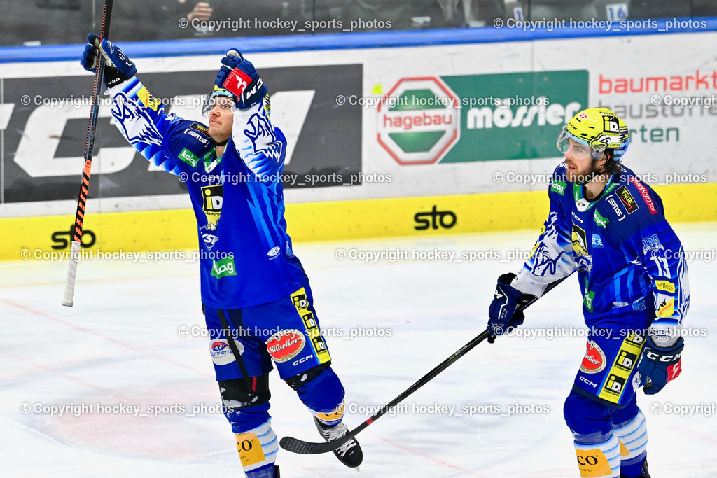 EC IDM Wärmepumpen VSV vs. EC KAC 20.12.2022 | #72 Hughes John, #13 Collins Chris, Jubel EC VSV Mannschaft