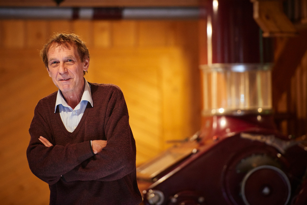 Museumsleiter Bernd Amann | Hohenems, Austria - July 25, 2017: Stoffels Saege-Muehle-Museum; Museumsleiter Bernd Amann im Muehlen Museum. - Realisiert mit Pictrs.com