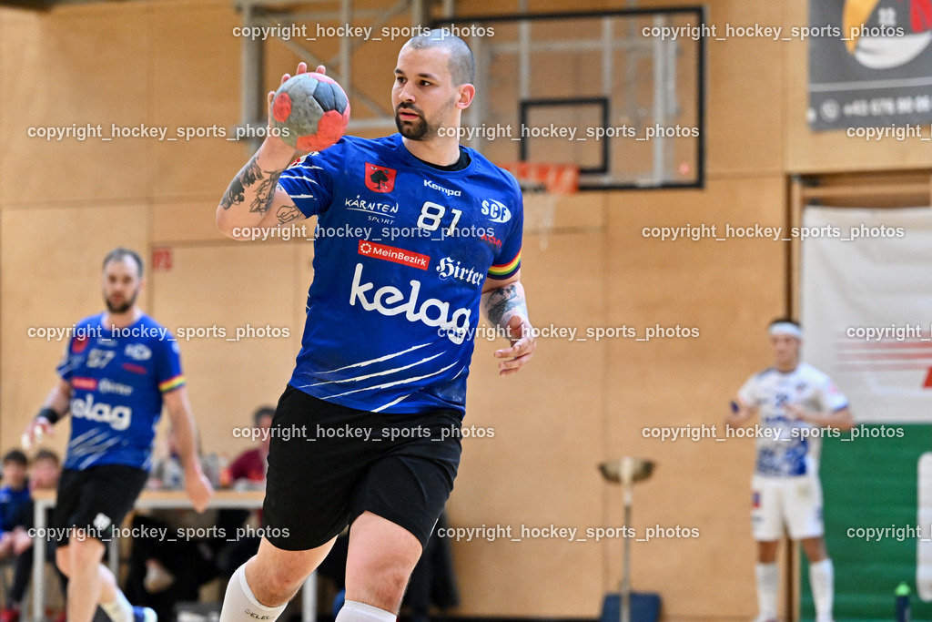 SC Ferlach vs. ALPLA HC Hard | #81 Milicevic Micha SC Ferlach, SC Ferlach vs. ALPLA HC Hard, SC Ferlach vs. ALPLA HC Hard am 05.04.2025 in Ferlach (Ballspielhalle Ferlach), Austria, (Photo by Bernd Stefan)