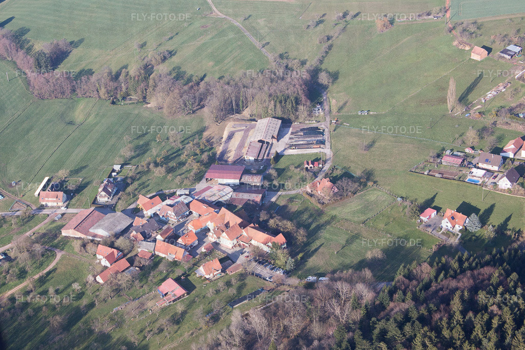 Ortsansicht | Luftbild: Ortsansicht in Lembach im Bundesland Bas-Rhin in Frankreich. Foto: IMG_086683.jpg vom 26.03.2016 durch Werner Riehm/FLY-FOTO.de - Realisiert mit Pictrs.com