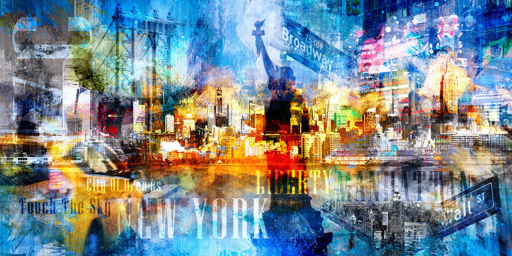 10221211 - New York Collage | Einzigartige New York Fotocollage im Pop Art Stil. 