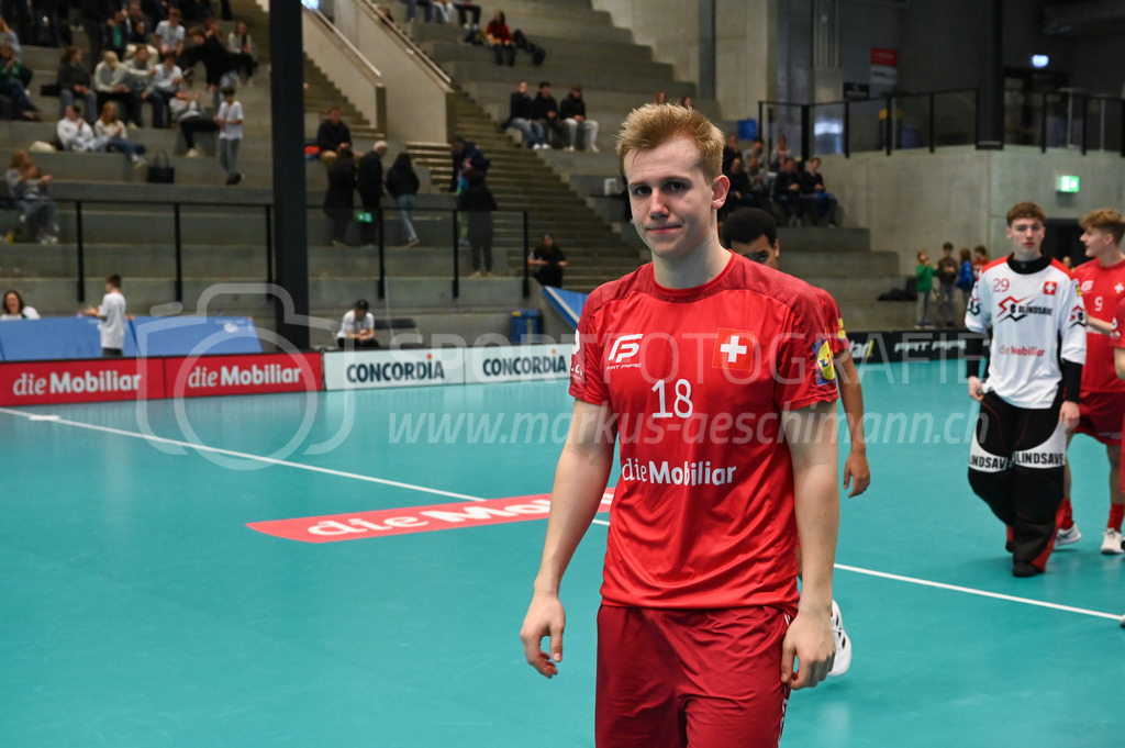 Switzerland B U19 vs Switzerland U19 - 4. February 2024 | Switzerland B U19 vs Switzerland U19
U19 Men International Matches in Switzerland
GoEasy Arena, Siggenthal Station
Switzerland forward #18 Nils Boman.
Credit: Markus Aeschimann | <a href="https://www.markus-aeschimann.ch">Sportfotografie Markus Aeschimann</a> | <a href="https://www.instagram.com/sportfotografie.aeschimann">@sportfotografie.aeschimann</a> - Realisiert mit Pictrs.com